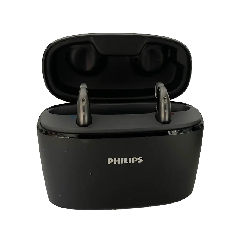 מכשירי שמיעה Philips HearLink miniRITE עם מטען נייד Charger Plus